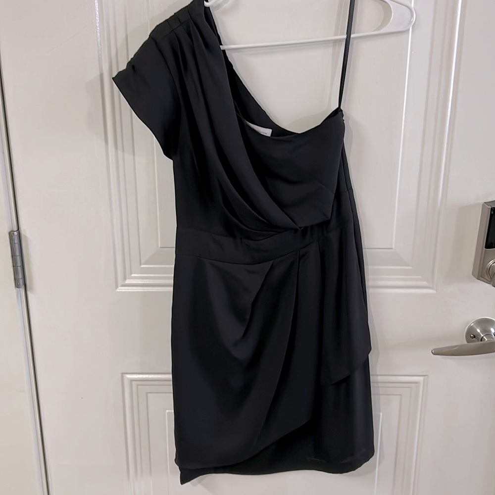 BCBG Generation Black one shoulder dress. Worn once. Great Condition. Size 4.